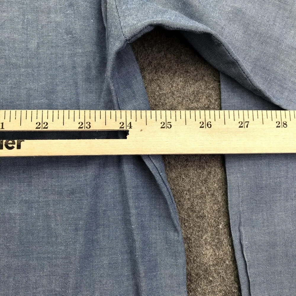 Vintage Dickies Shirt Mens XL Blue Long Sleeve Chambray Button Workwear Pockets